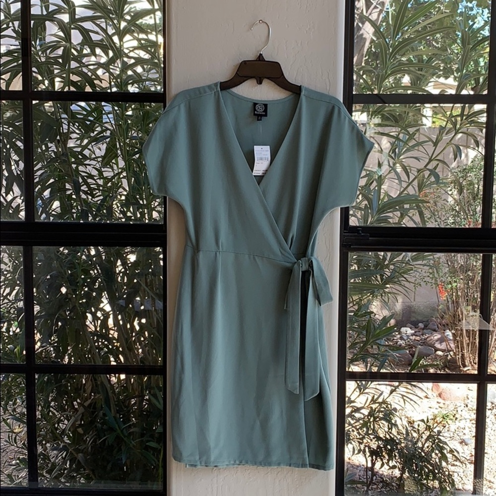 Bobeau mint blue wrap dress